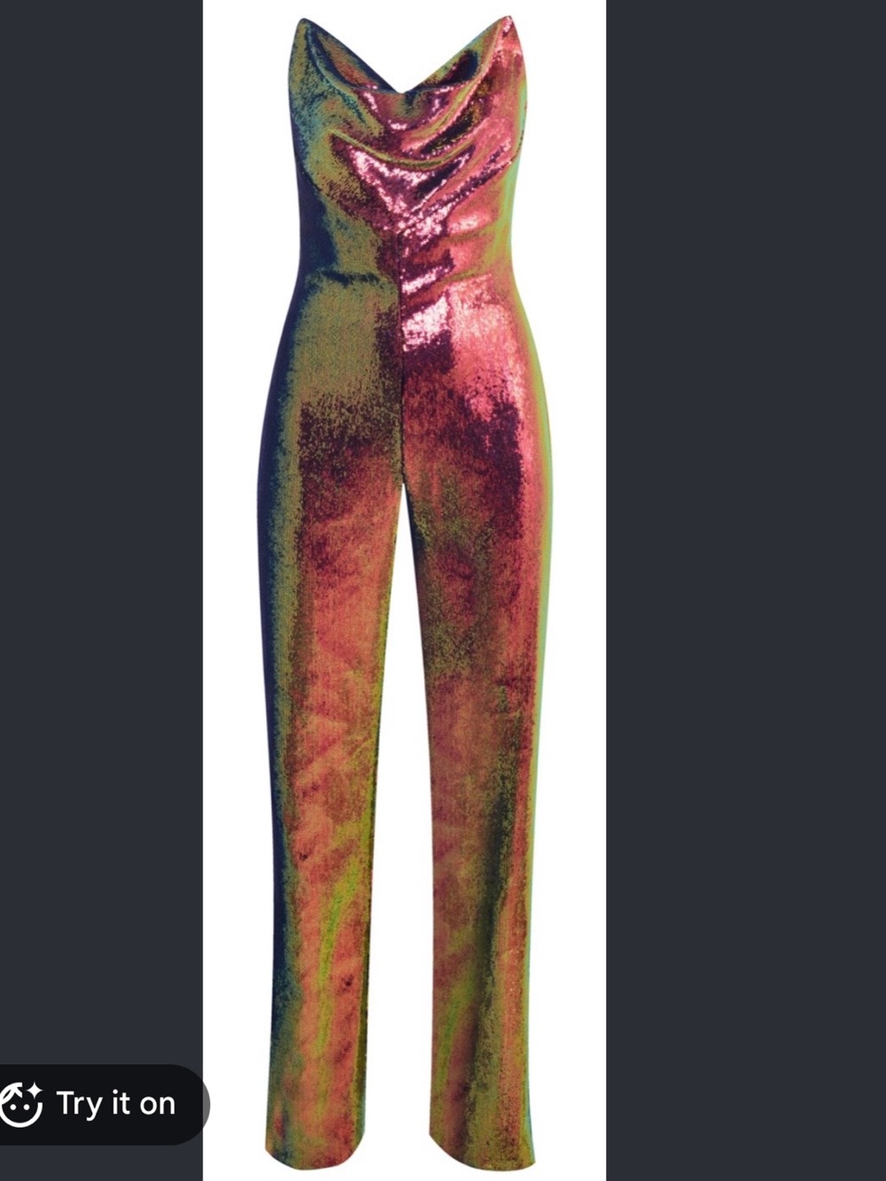 NWOT Rare Topshop x HALPERN Iridescent Multicolor Sequin Jumpsuit Sz US 2